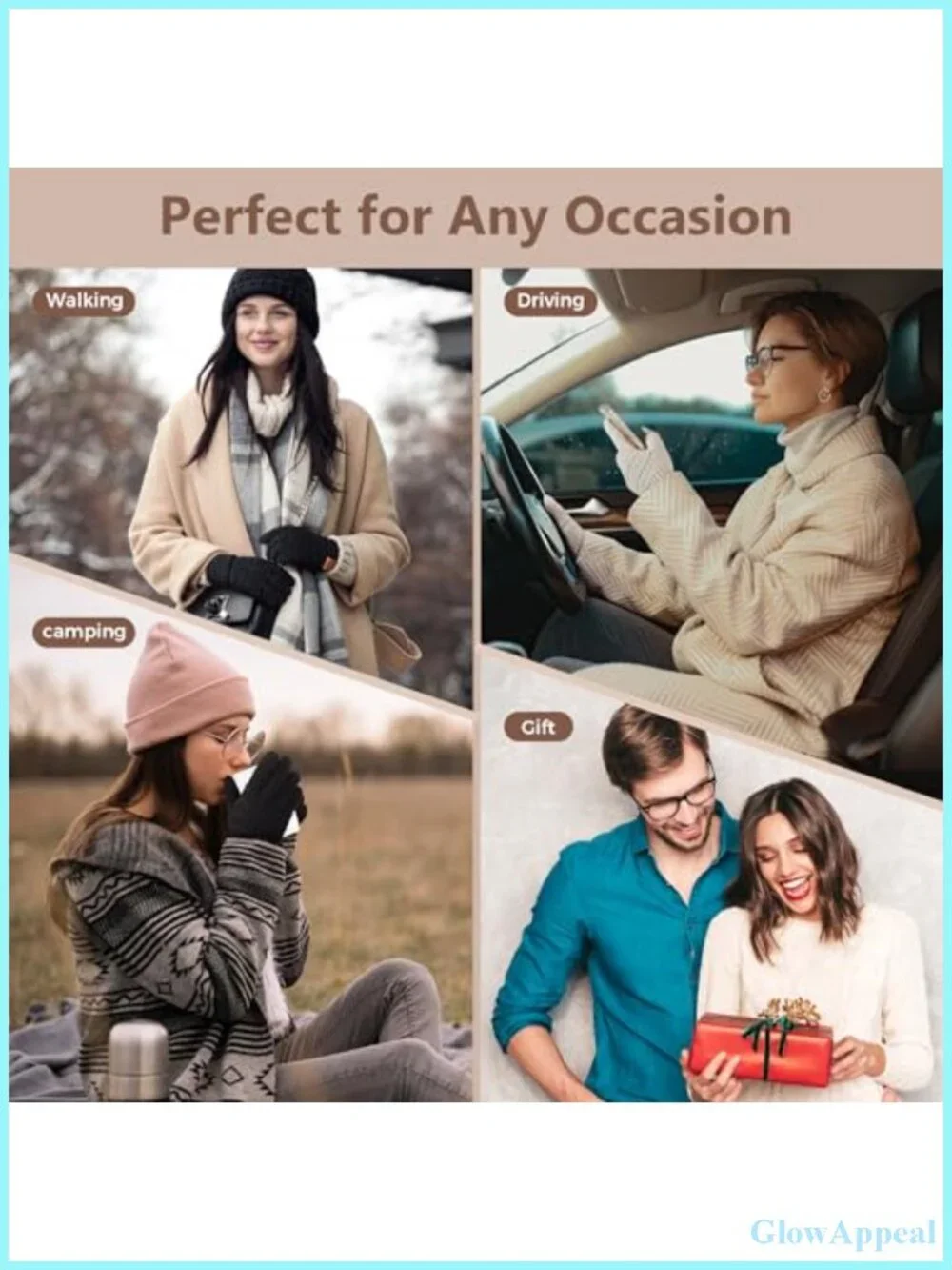 Winter Touchscreen Gloves for Women 2 Pairs Alpaca Fleece Anti-Slip Knit